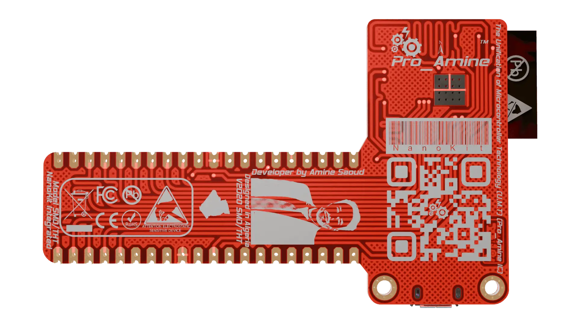 The Nanokit Integrated ESP32 features 40 SMD pins